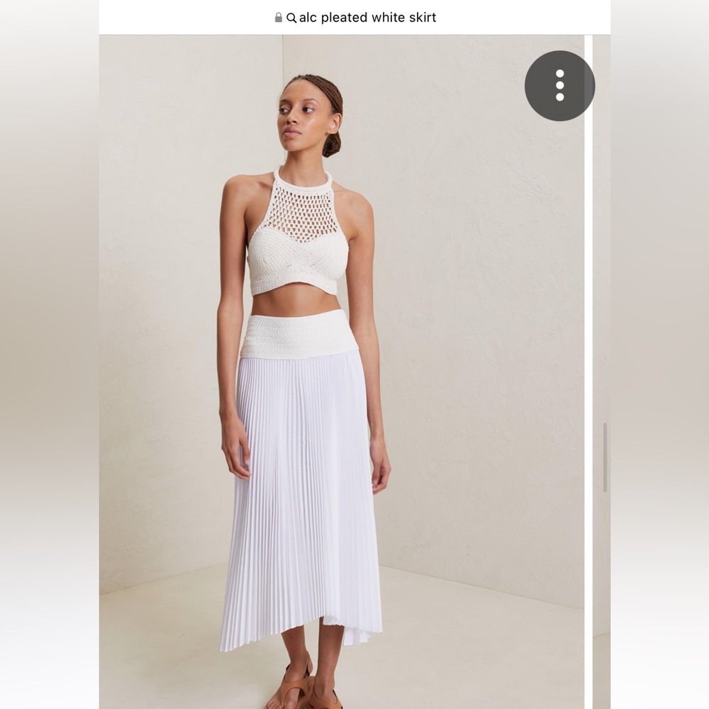 ALC 2 piece set Luciana top - size -L and sierra skirt size 8 - white- cream